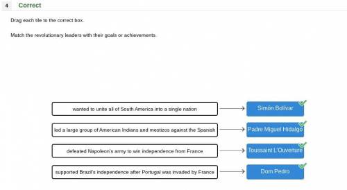 Match the revolutionary leaders with their goals or achievements.tiles:  toussaint l 'ouverture,padr