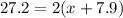 27.2=2(x+7.9)