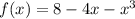 f(x)=8-4x-x^3