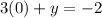 3(0)+y=-2