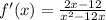 f'(x)= \frac{2x-12}{x^{2}-12x}