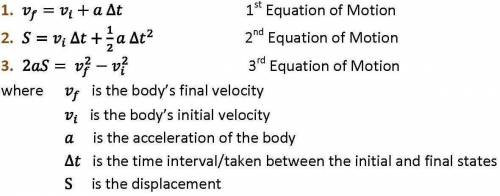 What are the set of equations called that can be used to quantify motion in the case of uniform acce