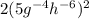 2(5g^{-4}h^{-6})^{2}