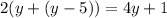 2(y+(y-5))=4y+1