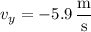 v_y=-5.9\,\dfrac{\mathrm m}{\mathrm s}