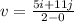 v=\frac{5i+11j}{2-0}