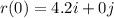 r(0)=4.2i+0j