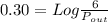 0.30 = Log \frac{6}{P_{out}}