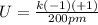 U=\frac{k(-1)(+1)}{200 pm}