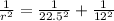 \frac{1}{r^{2} } = \frac{1}{22.5^{2}} + \frac{1}{12^{2}}