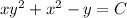 xy^2+x^2-y=C