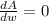 \frac{dA}{dw}=0