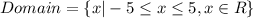 Domain=\{x|-5\leq x\leq 5, x\in R\}