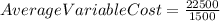 Average Variable Cost = \frac{22500}{1500}