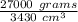 \frac{27000 \ grams}{3430 \ cm^3}