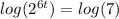 log(2^{6t})=log(7)