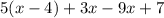 5(x-4)+3x-9x+7