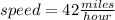 speed=42\frac{miles}{hour}