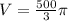 V=\frac{500}{3} \pi