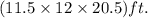 (11.5\times 12\times 20.5) ft.