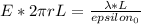 E* 2\pi rL = \frac{\lambda * L}{epsilon_0}