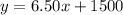 y = 6.50x + 1500