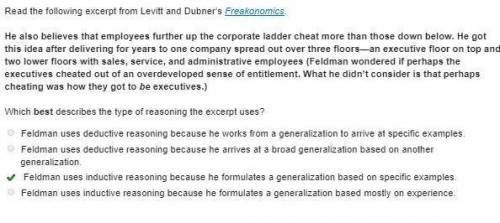 Read the following excerpt from levitt and dubner’s freakonomics. he also believes that employees fu
