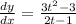 \frac{dy}{dx}=\frac{3t^2-3}{2t-1}