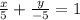 \frac{x}{5}+\frac{y}{-5}=1