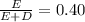 \frac{E}{E+D} =0.40