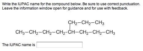 Write the iupac name for the compound below. be sure to use correct punctuation.