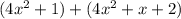 (4x^2+1)+(4x^2+x+2)