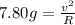 7.80g = \frac{v^2}{R}