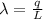 \lambda = \frac{q}{L}