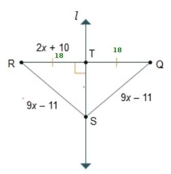 In the diagram, tq is 18 units in length. what is the length of rs?  16 units 18 units 25 units 46 u