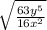 \sqrt{ \frac{63 {y}^{5} }{16 {x}^{2} } }