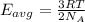 E_{avg}=\frac{3RT}{2N_A}