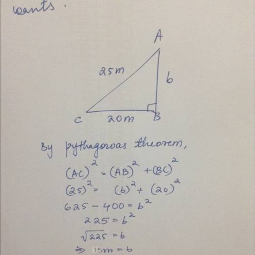 What is the length of the unknown leg in the right triangle?  this is urgent now!