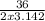 \frac{36}{2 x 3.142}