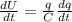 \frac{dU}{dt} = \frac{q}{C}\frac{dq}{dt}