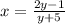 x= \frac{2y-1}{y+5}