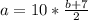 a=10*\frac{b+7}{2}