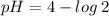 pH = 4 - log\:2