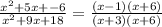 \frac{x^2+5x+-6}{x^2+9x+18}=\frac{(x-1)(x+6)}{(x+3)(x+6)}