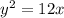 y^2 = 12x