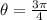 \theta=\frac{3\pi}{4}