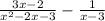 \frac{3x-2}{x^{2}-2x-3}  -\frac{1}{x-3}