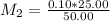 M_2=\frac{0.10*25.00}{50.00}