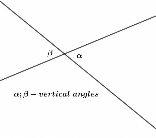 Which pairs of angles in the figure below are vertical angles ? ?