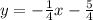 y=-\frac{1}{4}x-\frac{5}{4}